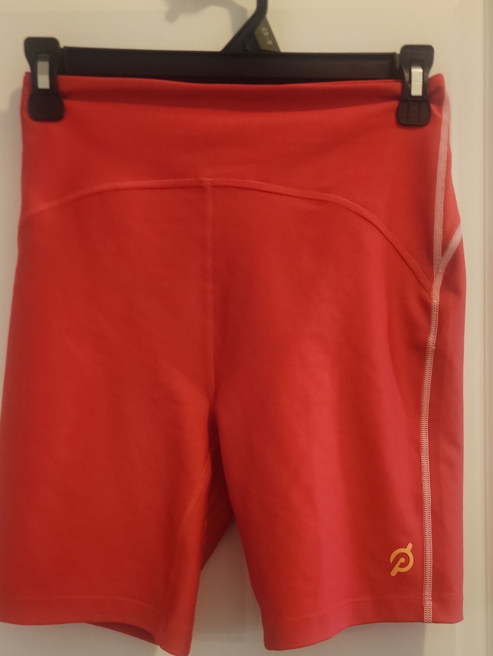 Peloton Red Women's Cycling Shorts with Subtle Logo